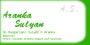 aranka sulyan business card